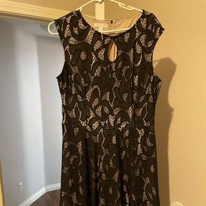 Black with beige dress